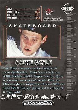 2000 Fleer Adrenaline - Gold #51 Caine Gayle Back